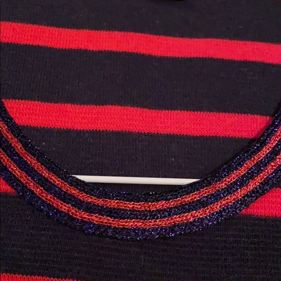 J Crew navy and red striped tank top - Picture 2 of 4